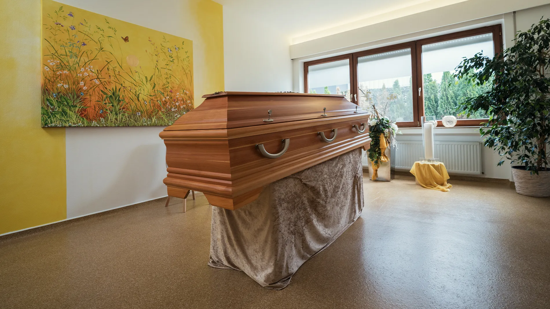Verabschiedung am offenen Sarg